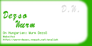 dezso wurm business card