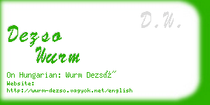 dezso wurm business card